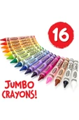 16 Jumbo Crayons- Amerikan-Nontoxic- 16 Renk Jumbo Boy Mum Boya Seti thumbnail 4