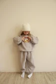 Taş Rengi Dağ Nakışlı Çocuk Alt Üst Takım thumbnail 6