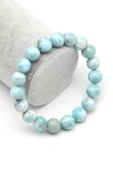 Larimar Doğal Taş Bileklik 11 mm Küre Kesim - BLK-2001 thumbnail 1