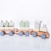 Ahşap Oyuncak Tren Bloklu - 1