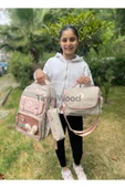 Kawaii Kore Tarzı Aksesuarlı Ve Ergonomik Okul Sırt Çantası Siyah-Bej-Gri| Beslenme, Kalemlik Set - 11