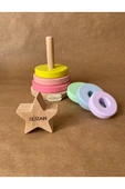 İsme Özel Ahşap Yıldız Halka Kule | Montessori Eğitici Oyuncak & Dekoratif Ahşap Hanoi - 7