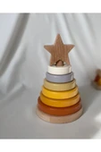 Waldorf Yıldız Kule Ahşap Yıldız Kule Kahve Pastel Renk Ekolojik Oyuncak - 2