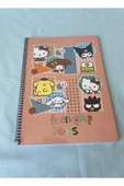 Hello Kitty and Friends Lisanslı A4 Çizgili 80 Yaprak Spiralli Karton Kapak Okul Defteri - 10