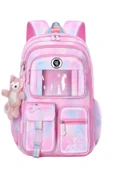 Kız Çocuk İlköğretim Çantası Ultra Hafif ilkokul / Ortaokul Okul Çantası Pembe-Lila - 1
