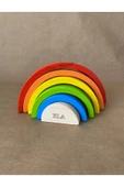 İsme Özel Ahşap Waldorf Gökkuşağı | 6'lı Pastel Tonlarda Montessori Oyuncağı - 1