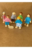 Ahşap Kukla Aile Seti 6'lı – Montessori Eğitim Oyuncağı, Oyun Evi Figürleri thumbnail 4