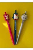 3'lü Hayvan Figürlü 0.7 Uçlu Versatil Kalem Seti | Sevimli ve Eğlenceli Tasarım Kalem - 6