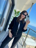 MDB Kadın Uzun Kollu önden Fermuarlı Modal Ceket Ve Pantolon Ikili Takım thumbnail 1