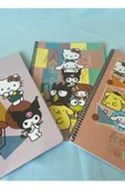 Hello Kitty and Friends Lisanslı A4 Çizgili 80 Yaprak Spiralli Karton Kapak Okul Defteri - 11