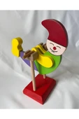 Ahşap Oyuncak Sallanan Renkli Palyaço, Dekoratif Ahşap Sevimli Palyaço - 4