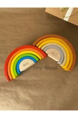 İsme Özel Ahşap Waldorf Gökkuşağı | 6'lı Pastel Tonlarda Montessori Oyuncağı - 3