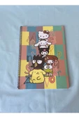 Hello Kitty and Friends Lisanslı A4 Çizgili 80 Yaprak Spiralli Karton Kapak Okul Defteri - 8