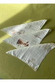 3' lü  Set Desenli Müslin Bebek Ağız Mendili %100 Pamuk 20 x 20 Cm - 6