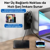 NPO Fulltech24 3680W Yüksek Voltaj/Akım ve Çocuk Korumalı Type-C ve USB Çoğaltıcı Duvar Prizi - 2