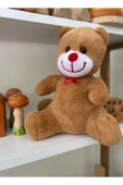 Kırmızı Burunlu Sevimli Peluş Ayıcık – Yumuşak Sarılma Oyuncağı – Uyku ve Oyun Arkadaşı – Hediyelik - 2