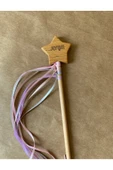 İsme Özel Ahşap Yıldız Asa | 20 cm Doğal Sihirli Peri Değneği – Montessori Uyumlu - 2