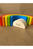 İsme Özel Ahşap Waldorf Gökkuşağı | 6'lı Pastel Tonlarda Montessori Oyuncağı - 6
