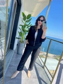 MDB Kadın Uzun Kollu önden Fermuarlı Modal Ceket Ve Pantolon Ikili Takım thumbnail 5