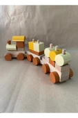 Ahşap Bloklu Eğitici Bul-Tak Tren Oyuncak Seti - 9