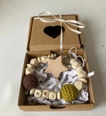 İsimli Emzik Zinciri Doğal Ahşap Emzik Zinciri, Bebek hediyelik - 1