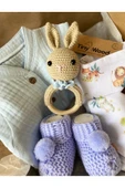 Organik Müslin Tulumlu Bebek Hediye Seti | Amigurumi Çıngıraklı - 2