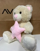 Oyuncak Peluş Sevimli Uyku Arkadaşı Yıldızlı Ayıcık 26 cm thumbnail 2