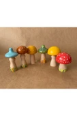 Doğal Ahşap Mantar Oyuncak Seti 6 lı Eğitsel Oyuncak thumbnail 3