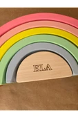 İsme Özel Ahşap Waldorf Gökkuşağı | 6'lı Pastel Tonlarda Montessori Oyuncağı - 5