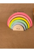 İsme Özel Ahşap Waldorf Gökkuşağı | 6'lı Pastel Tonlarda Montessori Oyuncağı - 2