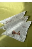 3' lü  Set Desenli Müslin Bebek Ağız Mendili %100 Pamuk 20 x 20 Cm - 2