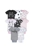 Baby Girl- Kısa Kollu Kız Bebek Onesies Bodysuit Zıbın Seti- 8'li Paket thumbnail 2