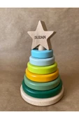 İsme Özel Ahşap Yıldız Halka Kule | Montessori Eğitici Oyuncak & Dekoratif Ahşap Hanoi - 8