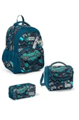 İlköğretim Erkek Çocuk Çanta Nefti Gamer Desenli 3’lü Okul Çanta Seti thumbnail 1