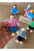 Ahşap Kukla Aile Seti 6'lı – Montessori Eğitim Oyuncağı, Oyun Evi Figürleri thumbnail 6