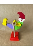 Ahşap Oyuncak Sallanan Renkli Palyaço, Dekoratif Ahşap Sevimli Palyaço - 5