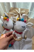 Yenidoğan Unicorn Bebek Hediye Seti – İsme Özel Emzik Zincirli thumbnail 4
