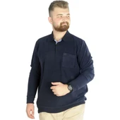 Erkek Sweat Polo Cepli Selanik Basic 20441 Lacivert thumbnail 3