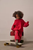 Kırmızı Asimetrik Cep Detaylı Oversize Çocuk Alt Üst Takım thumbnail 6