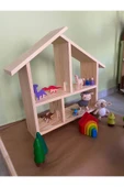 Ahşap Montessori Çocuk Oyun Evi - Doğal El Yapımı Büyük Boy Oyuncak Ev thumbnail 2