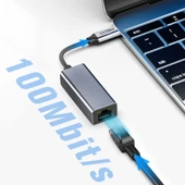 Recci RH10 RJ45 to Type-C Ethernet Dönüştürücü Kablo 100Mbps 80mm - 7