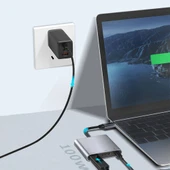 Recci RH05 Type-C to Type-C PD100W + HDMI 4K@30Hz + USB3.0 Bağlantı Özellikli 3in1 Hub - 8