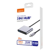 Recci RH05 Type-C to Type-C PD100W + HDMI 4K@30Hz + USB3.0 Bağlantı Özellikli 3in1 Hub - 5