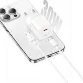 Recci RC77E GaN Teknolojili Hızlı Şarj Başlığı Type-C to Type-C PD 30W Kablolu Şarj Seti - 8