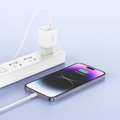 Recci RC65E Hızlı Şarj Başlığı Type-C to Lightning PD 20W Kablolu Şarj Seti - 6