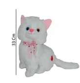 Peluş Sesli Beyaz Miyavlayan Van Kedisi 33 cm Kedi thumbnail 3