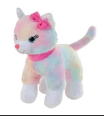 Peluş Pembe Tokalı Miyavlayan 30 cm Kedi thumbnail 1