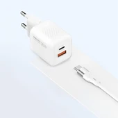 Recci RC83ECC GaN Teknolojili Hızlı Şarj Başlığı USB-A to Type-C PD 35W Kablolu Şarj Seti - 6