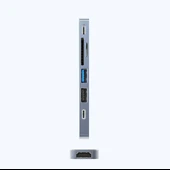 Recci RH08 Type-C to Type-C + SD/TF + USB3.0 + USB2.0 + HDMI + Thunderbolt 3 Bağlantılı 7in2 Hub - 7