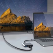 Recci RH05 Type-C to Type-C PD100W + HDMI 4K@30Hz + USB3.0 Bağlantı Özellikli 3in1 Hub - 7